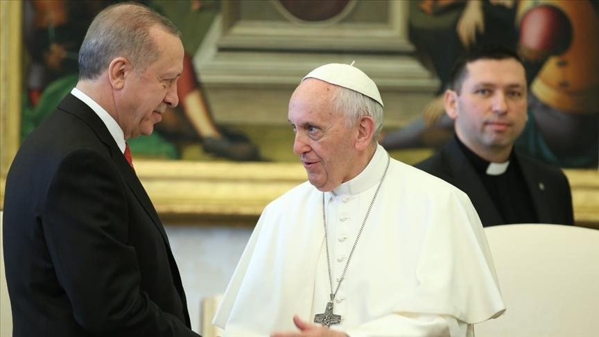 أردوغان للبابا: العدوان الإسرائيلي يستهدف المسلمين والمسيحيين